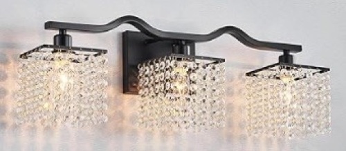 WUZUPS 3 Light Fixture with Clear Crystal Drops - Lot 430