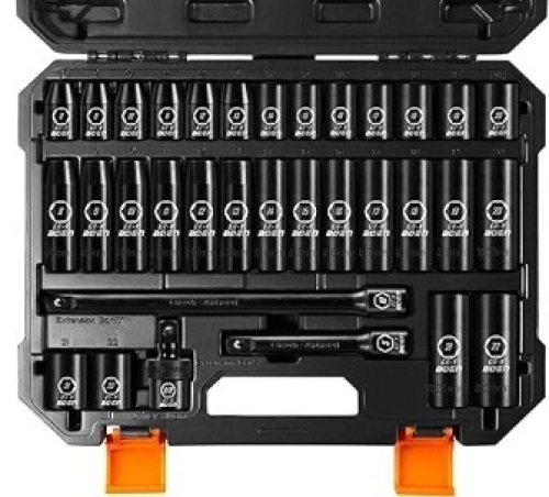 Boen 1/2" Drive Impact Socket Set, Deep and Shallow. 33 pieces  - Lot 45