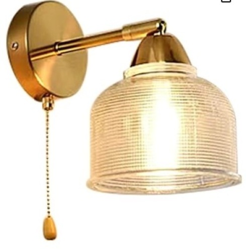 Vin Topsh, Industrial Gold Wall Sconce with Pull chain switch - Lot 437