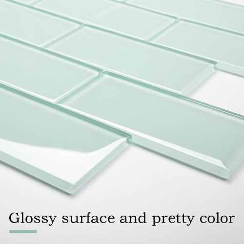 Light Green Glass Subway Tile - Lot 431