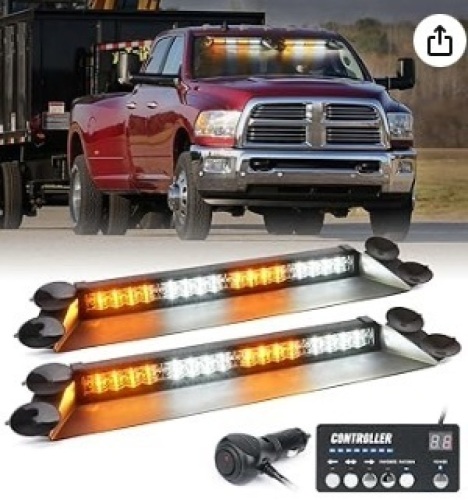 LUMINEX LED Emergency Dash Strobe light bar with controller - Lot 344