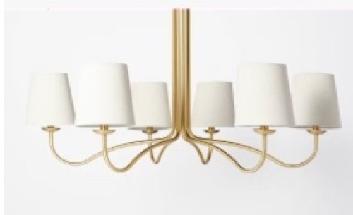 Hearth & Hand, 6 arm candelabra chandelier Light, brass finish - Lot 56