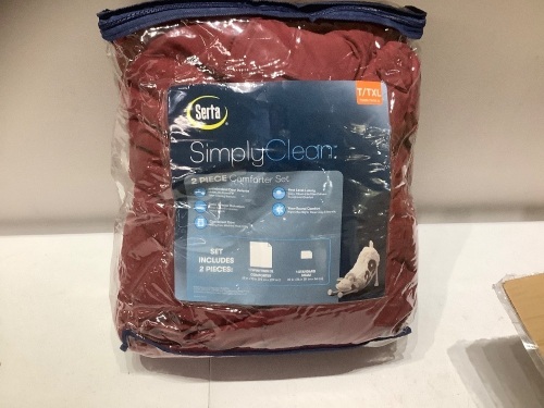 Serta, simply Clean 2 piece comforter set T/TXL  - Lot 230