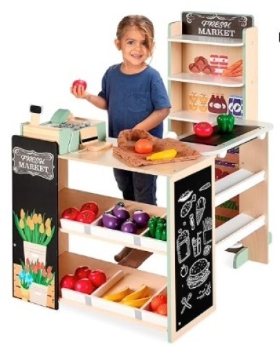 Child's Pretend Grocery store. Wooden Play set. - Lot 569
