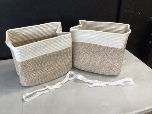 OIAHOMY cotton storage baskets, set of 2 - Lot 596