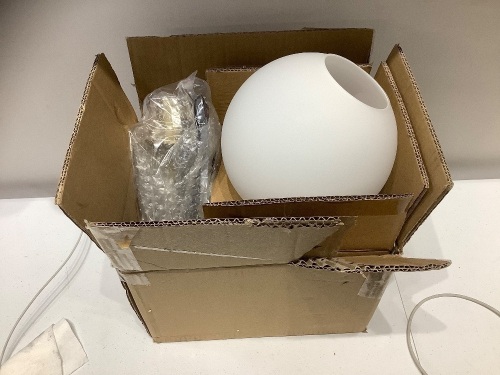Mid Century Light fixture, Milk Glass - Lot 330