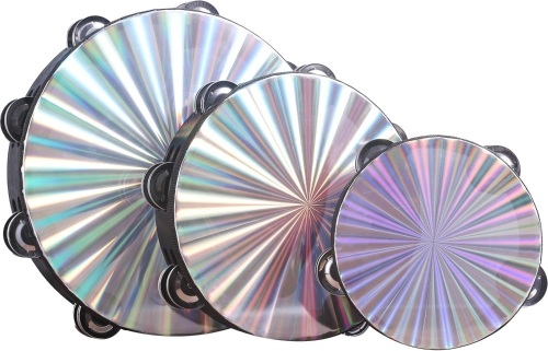 3 Pack Radiant Tambourine Hand Held Drum 6/8/10 Inch - Lot 1580