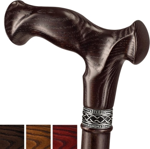 Asterom Walking Cane for Men & Women - Handmade, Ergonomic, Wooden Canes - Cool Walking Sticks for Seniors, FSA/HSA Eligible - Lot 1584
