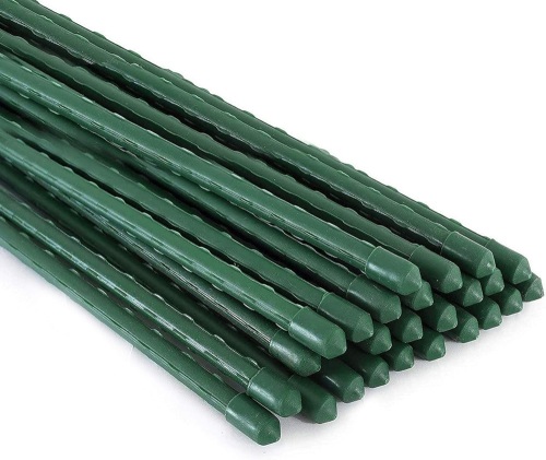 Xiny Tool Garden Stakes, 25 Pack Steel Plant Garden Tomato Stakes with Plastic Coat for Climbing Plants (25 Pack 58 Inch) - Lot 1593