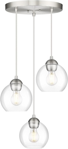 Brushed Nickel Pendant Light, 3-Light Pendant - Lot 1633