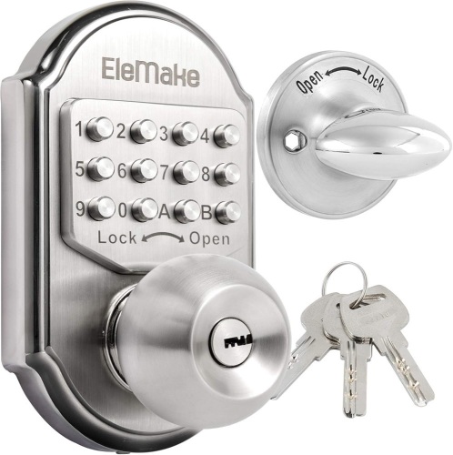 Keyless Entry Keypad Deadbolt Door Lock 304 Stainless Steel 100% Mechanical - No Risk of Low Power - Lot 1662