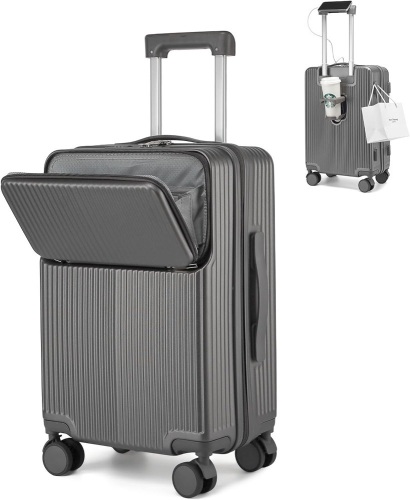 Carry on Luggage,Suitcases with Spinner Wheels Airline Approved Expandable Luggage Hardside Suitcase Carry-on Luggage Bags for Travel with TSA Lock-Grey - Lot 1674