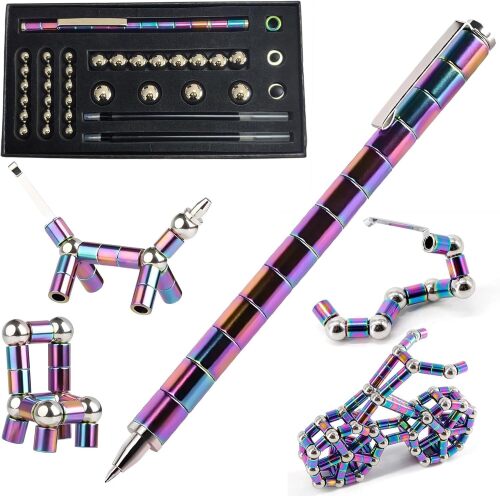 Fidget Pen, Magnetic Fidget Toys Pen,Deformable Magnet Metal Writing Pen for Age 8-13 - Lot 1676
