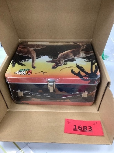 Zippy Tots Metal Tin Dinosaur Lunch Box - Lot 1683
