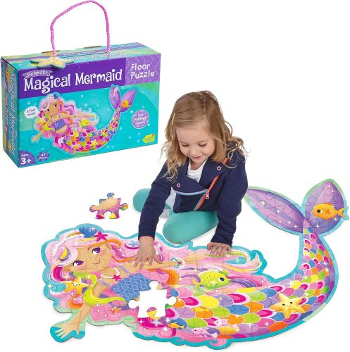 Peaceable Kingdom Shimmery Magical Mermaid 3ft Floor Puzzle - Lot 1685