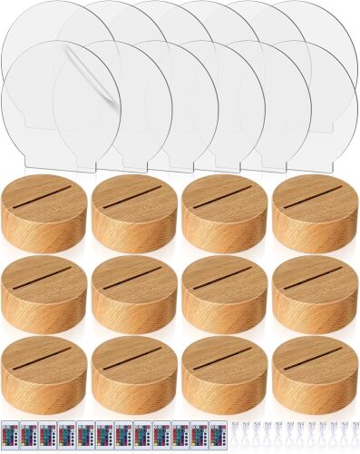 3D LED Night Light Base (Round), 12-Pack - Lot 1688