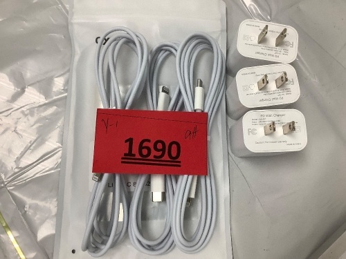 Type C Wall Chargers with Cord, 3-Pack - Lot 1690