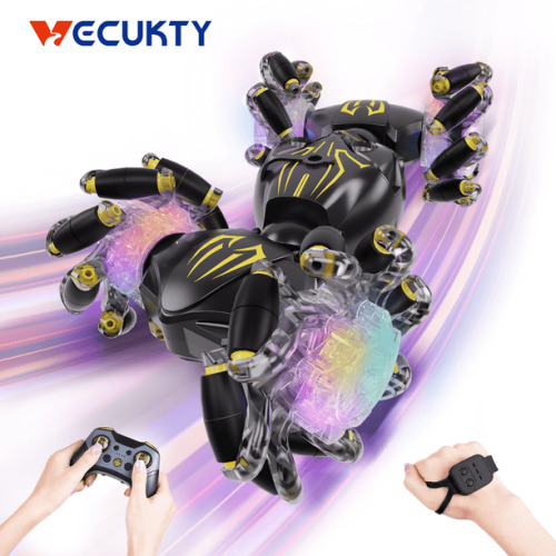 Vecukty Remote Control Car, 2.4GHZ Gesture Sensing RC Stunt Car with 360 Degrees Rotating, LED Spray and Music, 4WD All Terrains RC Cars Toys - Lot 1722
