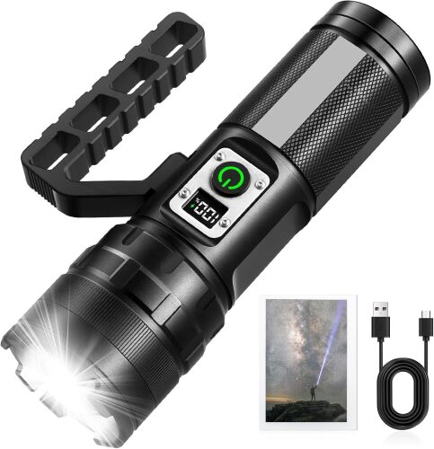 Rechargeable LED Flashlights High Lumens, 900000 Lumens Super Bright Flashlight with 11 Modes IPX6 Waterproof - Lot 1726