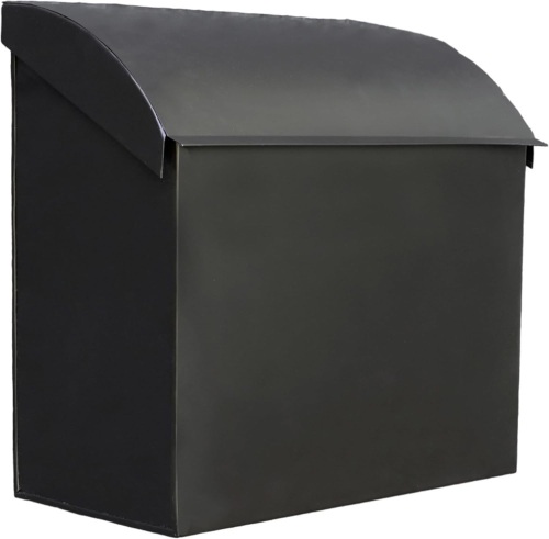 NACH Large Mailbox for House, 12.4”x7.1”x11.8 Black Mailboxes for Outside, Waterproof Mailbox - Baxter-Style Wall Mount Mailboxes for Outside - Lot 1742