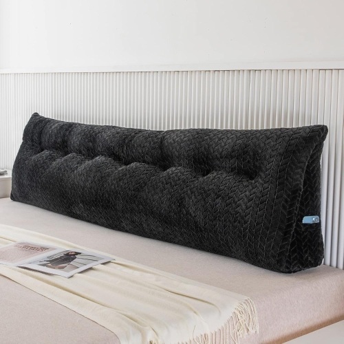 Large Bolster Triangular Headboard Wedge Backrest Positioning Support Bed Rest Reading Pillows Headboard Wedge Pillows for Day Bed Bunk Bed with Removable Cover,King (76x8x20 Inches) - Lot 1743