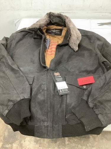 Flavor Dark Brown Leather Jacket with Polyester Lining (100% Pig Skin) - Lot 1762