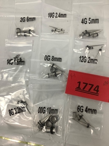 Ear Stretching Kit Gauges Plugs, 9-Pack - Lot 1774