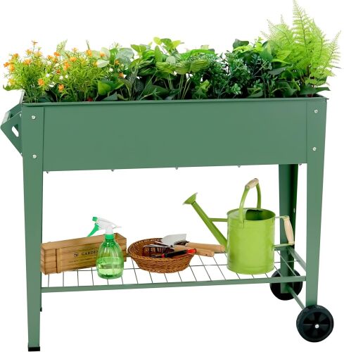 Raised Garden Bed with Legs and Wheels Removable for Outdoor - Lot 1851