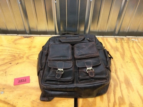 Dark Brown Leather Backpack - Lot 1852