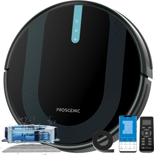 Proscenic 850T Robot Vacuum Cleaner, 3-in-1 Robot Vacuum and Mop, APP/Alexa/Google Home Control, Robotic Vacuum with 3000Pa Strong Suction, Ideal for Carpets and Hard Floors, Boundary Strip - Lot 1980