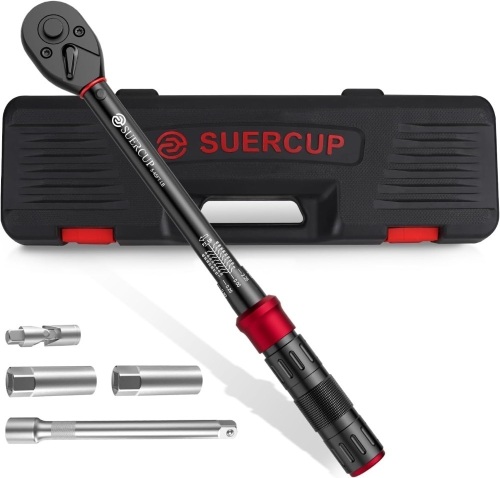3/8-Inch Drive Click Torque Wrench 5 PCS Set, 5-45 Ft-Lb/6.8-61 NmTorque Wrench，Dual-Direction Adjustable 72 Tooth Click Torque Wrench Maintenance Kit - Lot 1992