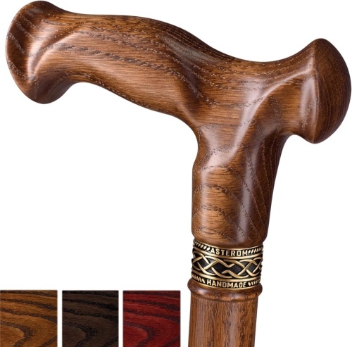Asterom Walking Cane for Men & Women - Handmade, Ergonomic, Wooden Canes - Cool Walking Sticks for Seniors, FSA/HSA Eligible - Lot 1831