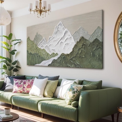 YISXINOAG Large Abstract Wall Art For Living Room Canvas Art Wall Decor Bedroom Office Decor Abstract Mountain Forest Landscapes Green Wall Art Painting Abstract Art Prints Home Wall Art 29×58 In - Lot 1832