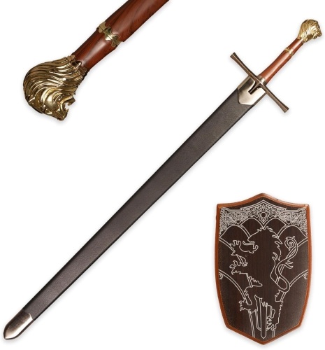45 Inch Rhindon Sword Peter The Magific Identical Weapon Props - Halloween Shows, Birthday Parties and Themed Event Costumes - Sheathed with Display Plaque - Lot 1833