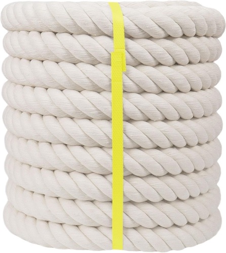 Twisted Cotton Rope Natural White Rope for Nautical, Tug of War, Climbing, Hammock, Decorating - Lot 1835