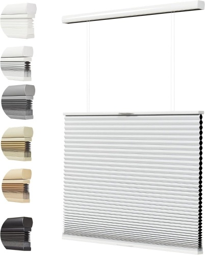 Persilux Custom Size Top Down Bottom Up Blackout Cellular Cordless Shades, Honeycomb Window Blinds for Windows, Window Shades for Home, Thermal Insulated Door Blinds & Shades White - Lot 1847