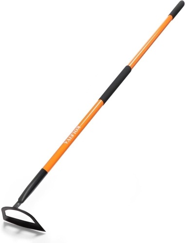 57 Inch Heavy Duty Garden Hoe with Orange Fiberglass Handle - Long Handle Garden Hoes for Weeding, Gardening, and Cultivating - Durable Hoe Garden Tool for Heavy Duty Use - Lot 1919
