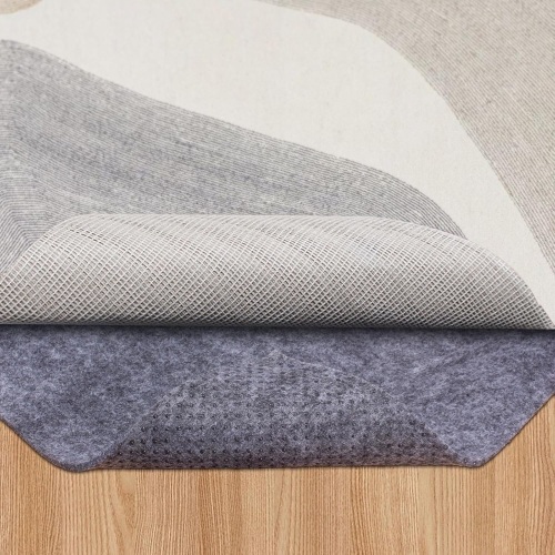Non Slip Rug Pad, 1/4” Extra Thick Felt Under Rug, 8X10 Ft Cushioned Carpet Padding for Area Rugs, Hardwood Floors, Laminate, Tile, Keep Your Rugs Safe and in Place - Lot 2034