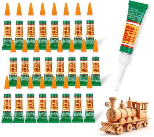 24 X 3g Clear Super Glue, Strong Adhesive,Fast Drying Cyanoacrylate Glue for Wood,Rubber,Leather, Plastic, Metal, DIY Crafts. - Lot 2100