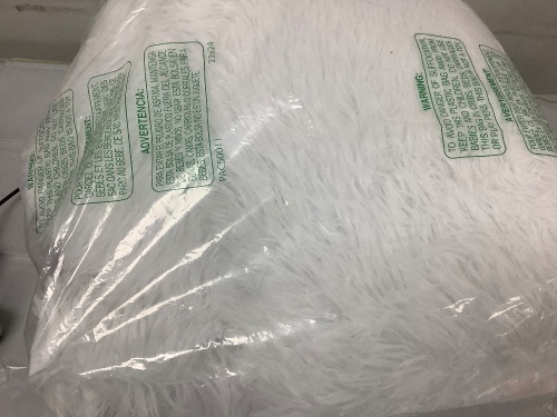 Indoor White Fluffy Area Rug Unknown Size - Lot 2108