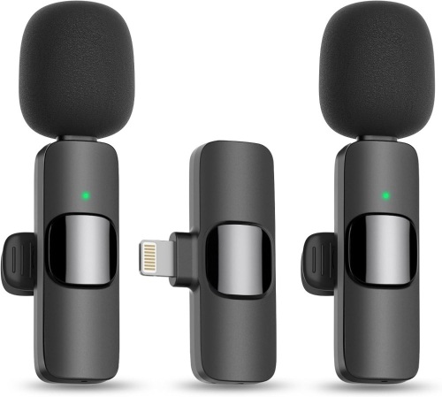 MAYBESTA Wireless Mini Microphone for iPhone 14 Below - Bluetooth Lapel Mic for Video Recording - Clip on Phone Microphones for YouTube Tiktok - Lot 2250