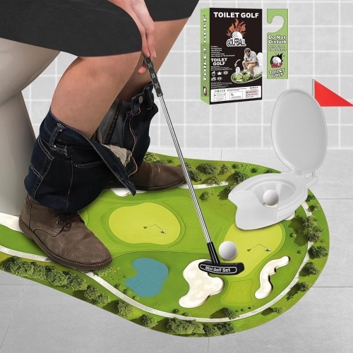 Toilet Golf Game - Funny White Elephant Gifts for Adults, Bathroom Golf Gag Gifts for Boyfriend - Lot 1723