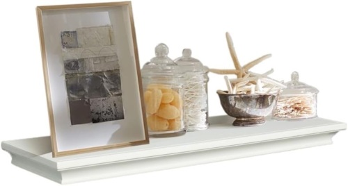 AHDECOR White Floating Shelves Wall Mounted, Deeper Wall Storage Shelf for Home Décor, Super Sturdy, Easy to Install, 24” Wide, 7.75” Deep - Lot 1889