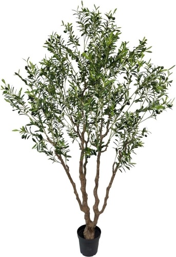 Artificial Olive Tree Tall,Faux Olive Tree Indoor Artificial Tree for Modern Home Office Living Room Floor Decor Indoor (1, 8ft 1in) - Lot 2089