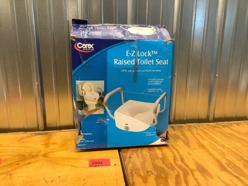 Carex E-Z Lock Raised Toilet Seat with Removable or Adjustable- 5 Inch - Fits Most Toilets - Lot 2091