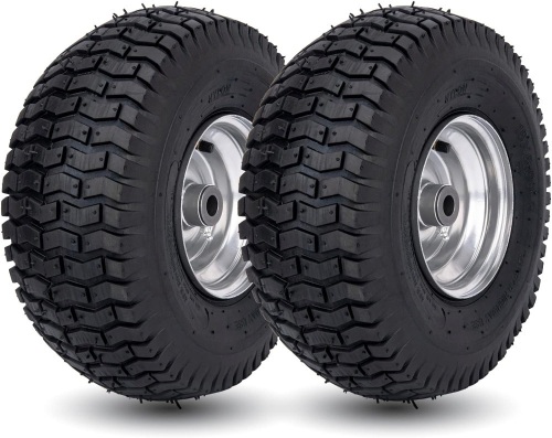15x6.00-6 Lawn Mower Tire and Wheel Front Tire Compatible with John Deere Craftsman Husqvarna Riding Mowers Lawn Tractors - Lot 2154