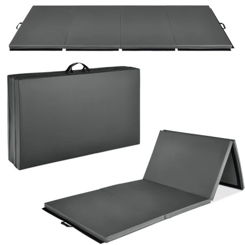 Folding Exercise Fitness Workout Gym Floor Mat w/ Handles - Lot 2111