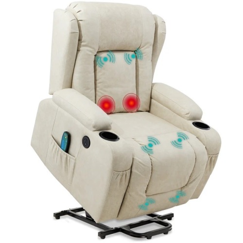 Electric Power Lift Recliner Massage Chair w/ Heat, USB Port, Cupholders - Lot 2123
