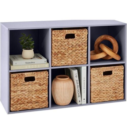6-Cube Bookshelf, 11in Storage Display w/ Removable Panels, Customizable - Lot 201