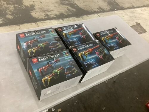 Lot of (5) Set of 4 Rechargeable Laser Tag Blasters w/ Docking Station, No Vests Needed - Lot 303